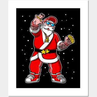 Hipster Santa Claus Posters and Art